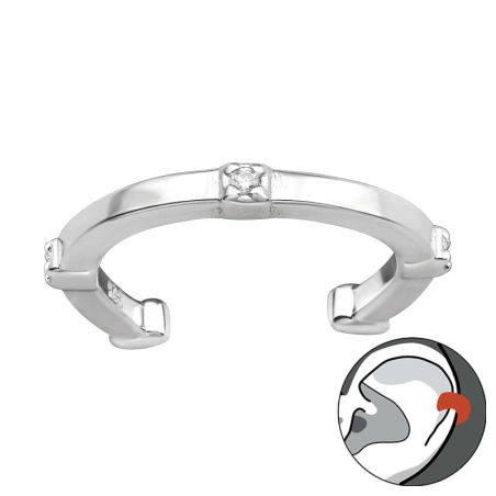 Jednoduchá so zirkónmi Náušnice na jedno ucho šperky | All4silver