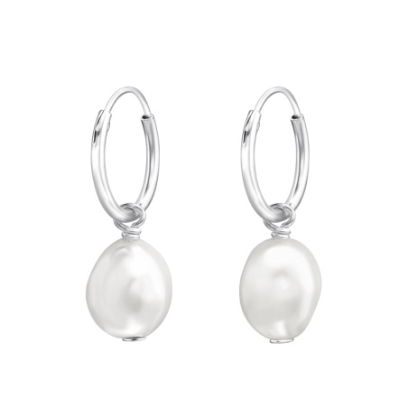 8mm Oválna perla Okrúhle náušnice šperky | All4silver