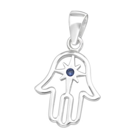 Hamsa - 925 Mincový Striebro #SC# s zirkóny #44480 | #AN#