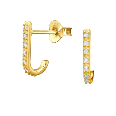 Zakrivený - 925 Mincový Striebro #SC# s zirkóny #44233 | #AN#