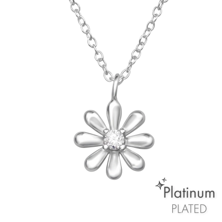 Kvetinka so zirkónom - Platinum Príroda šperky | All4silver