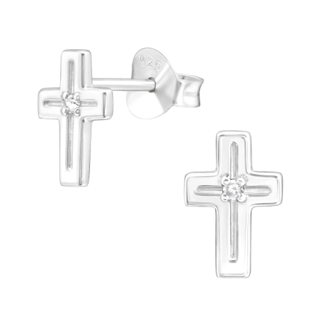 Kríž Puzetové náušnice so zirkónom šperky | All4silver
