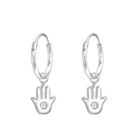 Hamsa Okrúhle náušnice šperky | All4silver