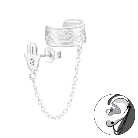 Hamsa - 925 Mincový Striebro #SC# s krištáľ #43825 | #AN#