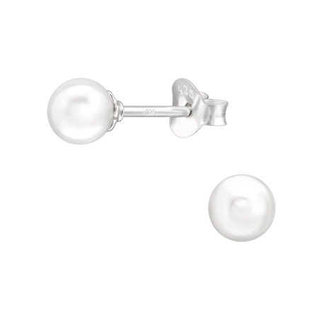 5 mm Okrúhle Puzetové náušnice s perlou šperky | All4silver