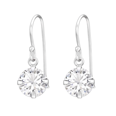 8mm okrúhly zirkón Náušnice so zirkónom šperky | All4silver