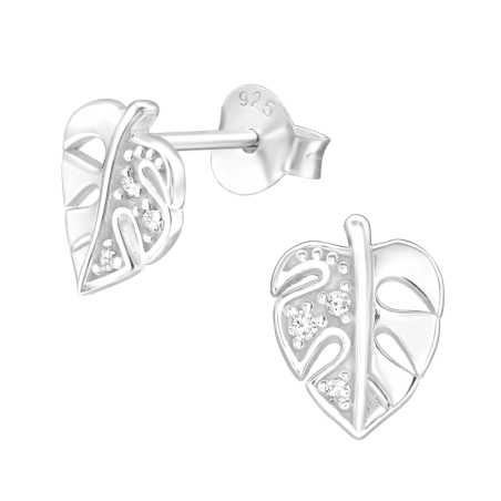 List so zirkónmi Puzetové náušnice so zirkónom šperky | All4silver
