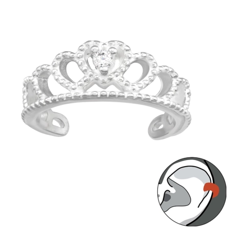 Kráľovská koruna Náušnice na jedno ucho šperky | All4silver