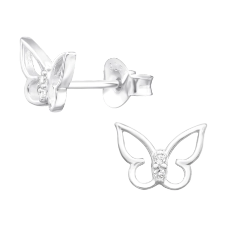 Motýľ so zirkónmi Puzetové náušnice so zirkónom šperky | All4silver