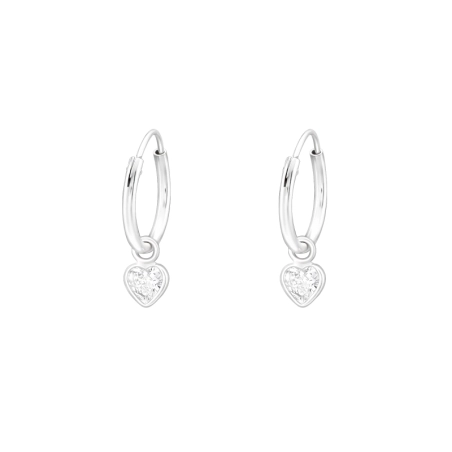 Zavesené srdiečko Okrúhle náušnice šperky | All4silver