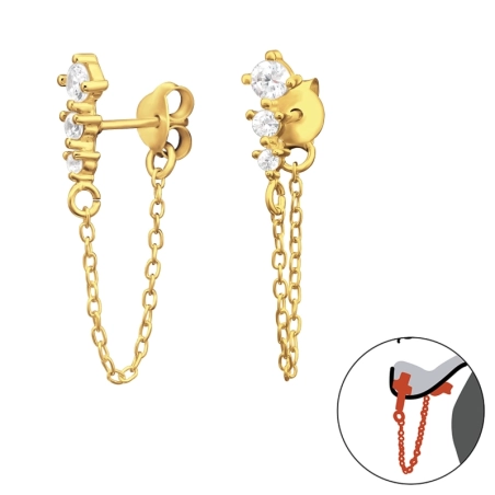 iskrivý - 925 Mincový Striebro #SC# s zirkóny #43386 | #AN#