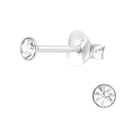 Okrúhle 3mm Základné náušnice šperky | All4silver