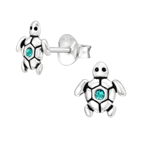 korytnačka - 925 Mincový Striebro #SC# s krištáľ #43213 | #AN#