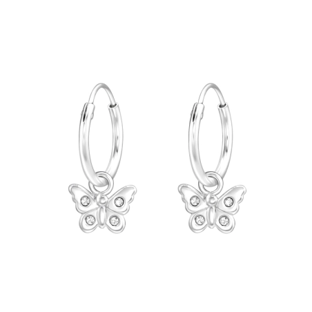 visí motýľ - 925 Mincový Striebro #SC# s krištáľ #43200 | #AN#