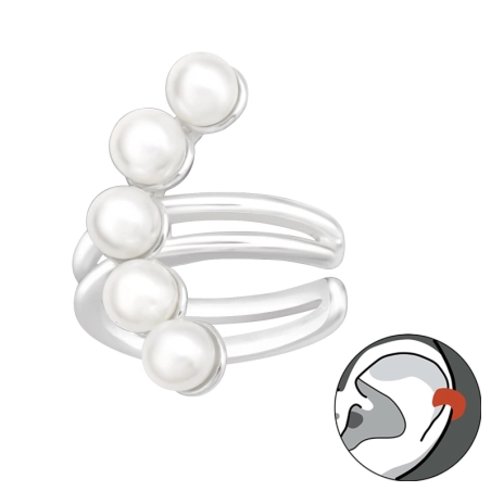 geometrický - 925 Mincový Striebro #SC# s perla #42916 | #AN#