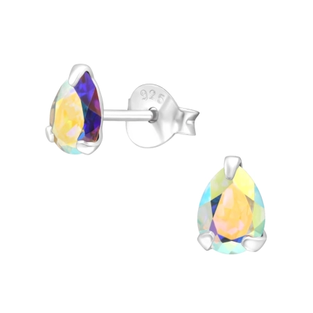 Hruška Krištáľové puzetové náušnice šperky | All4silver