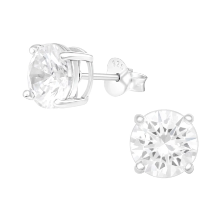 Okrúhle 7,5 mm - 925 Mincový Striebro #SC# s zirkóny #42395 | #AN#