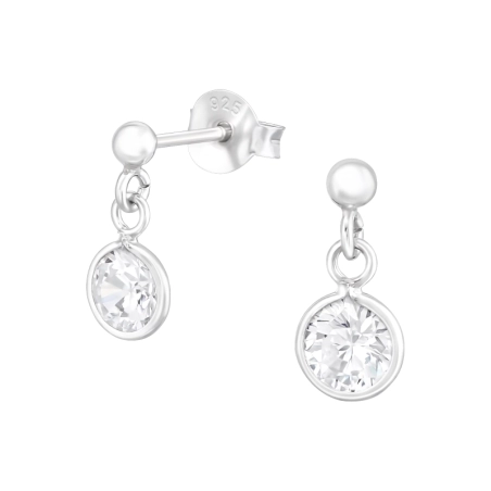 Okrúhle so Zirkónom Puzetové náušnice so zirkónom šperky | All4silver