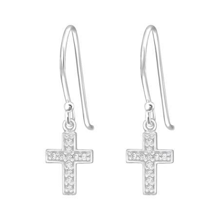 Zavesený kríž zdobení zirkónmi Náušnice so zirkónom šperky | All4silver