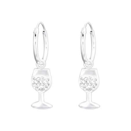 Závesný pohár na víno - 925 Mincový Striebro #SC# s krištáľ #41579 | #AN#