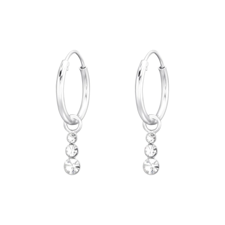 Závesné geometrické - 925 Mincový Striebro #SC# s krištáľ #41526 | #AN#