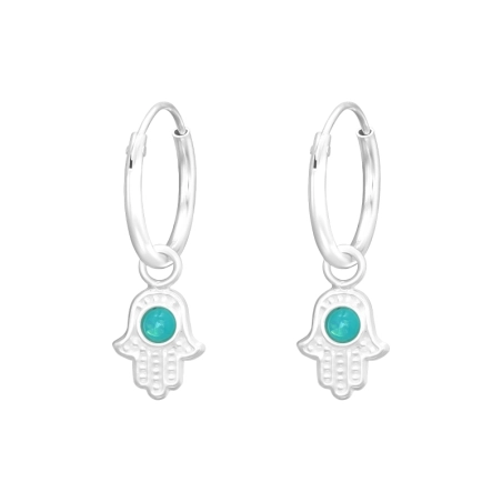 Hamsa s opálom Náušnice s polodrahokamom a opálom šperky | All4silver