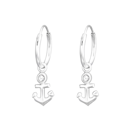 Závesná kotva - 925 Mincový Striebro #SC# s krištáľ #41564 | #AN#