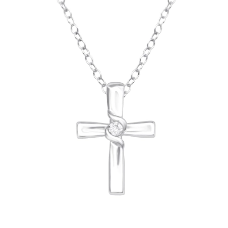 kríž - 925 Mincový Striebro #SC# s zirkóny #41187 | #AN#