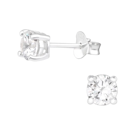 Guľaté 5mm Puzetové náušnice so zirkónom šperky | All4silver