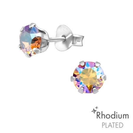 Okrúhle Krištáľové puzetové náušnice šperky | All4silver