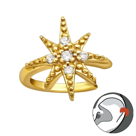 Severná hviezda - 925 Mincový Striebro #SC# s zirkóny #40879 | #AN#