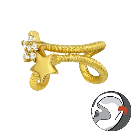 hviezda - 925 Mincový Striebro #SC# s zirkóny #40148 | #AN#