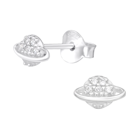 Planéta Saturn Puzetové náušnice so zirkónom šperky | All4silver