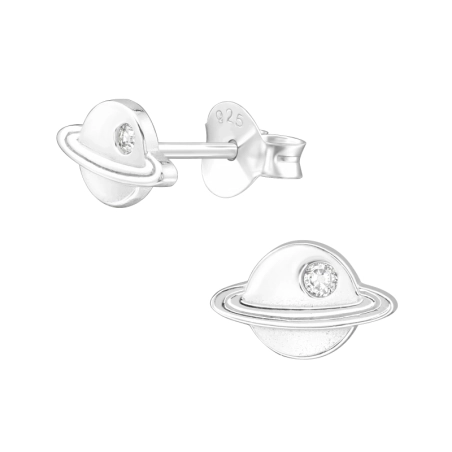 Planéta Saturn Puzetové náušnice so zirkónom šperky | All4silver
