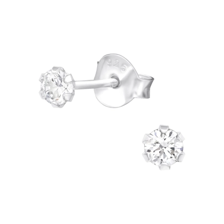 Okrúhle 3mm Základné náušnice šperky | All4silver