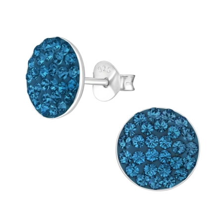 Okrúhle Krištáľové puzetové náušnice šperky | All4silver
