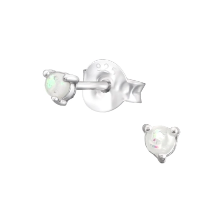 Guľaté 2mm Puzetové náušnice s polodrahokamom šperky | All4silver