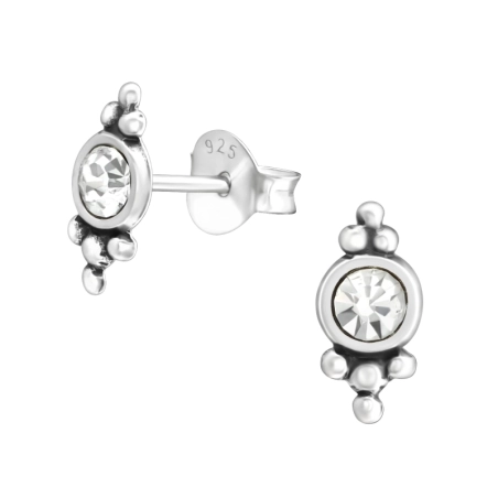 Antický Krištáľové puzetové náušnice šperky | All4silver