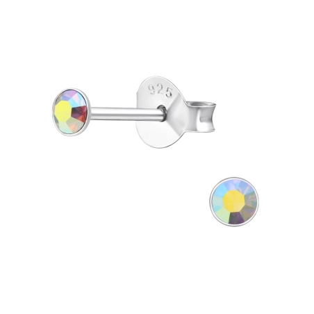 Okrúhle 3 mm Základné náušnice šperky | All4silver