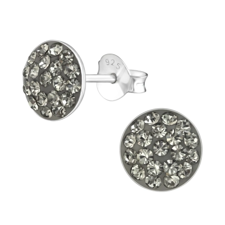 Okrúhle Krištáľové puzetové náušnice šperky | All4silver