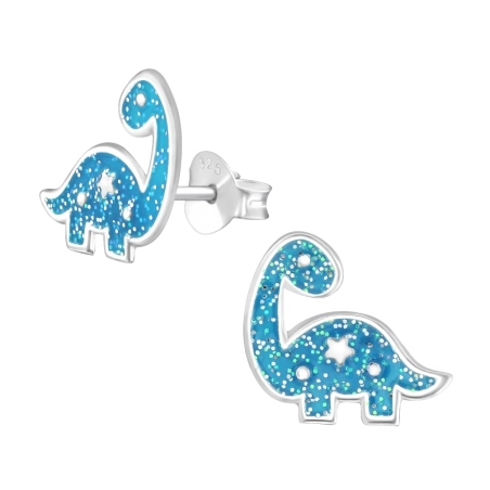 Dinosaurus Farebné puzetové náušnice šperky | All4silver