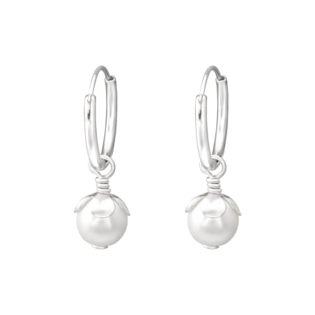 Visiaca perla 6mm Okrúhle náušnice šperky | All4silver