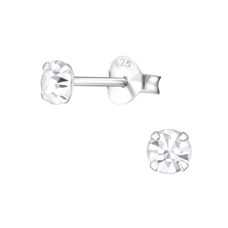 Okrúhle 4mm Základné náušnice šperky | All4silver