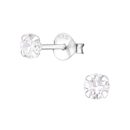 Okrúhle 4mm Základné náušnice šperky | All4silver