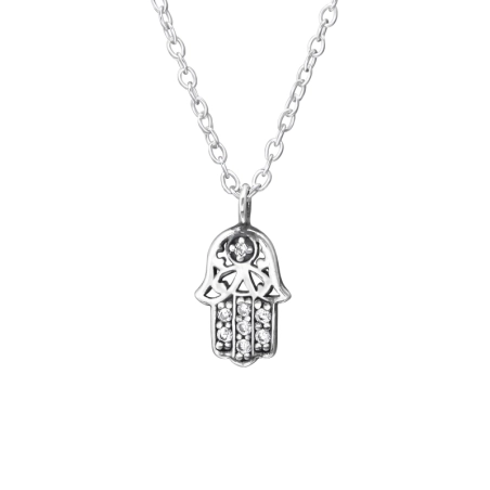 Hamsa - 925 Mincový Striebro #SC# s zirkóny #33815 | #AN#