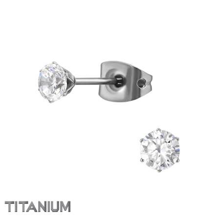 4 mm Okrúhle Titánové náušnice šperky | All4silver
