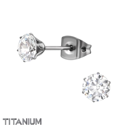 5 mm Okrúhle Titánové náušnice šperky | All4silver