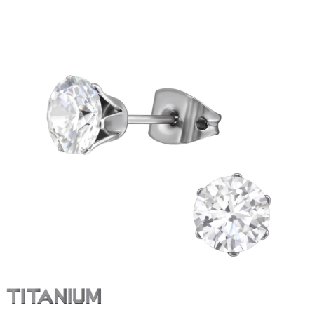 6 mm Okrúhle Titánové náušnice šperky | All4silver