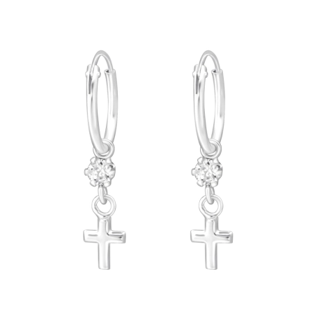 Visí Kríž Okrúhle náušnice šperky | All4silver