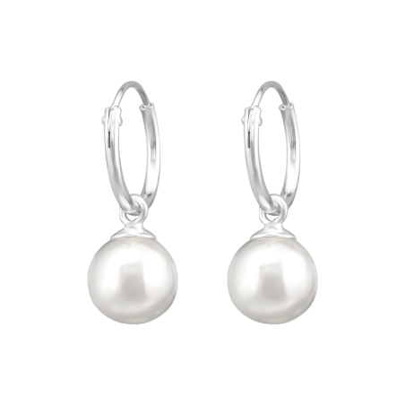 Visí Perla Okrúhle náušnice šperky | All4silver